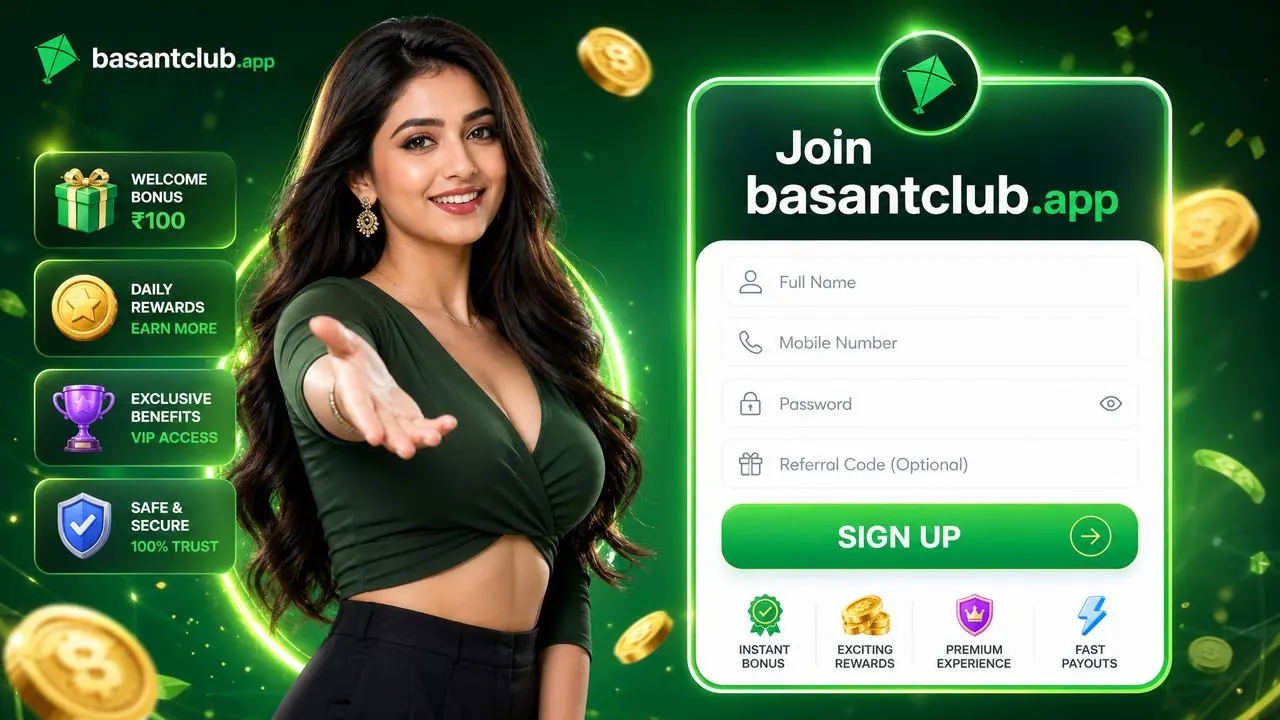 Basants Club register and sign up — daily gift codes and VIP cashback rewards